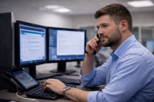 Technician providing managed IT support